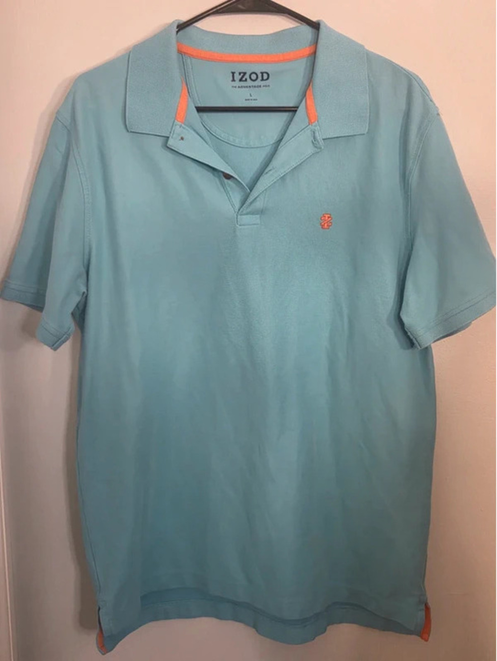 Izod Men's Large Aqua Polo